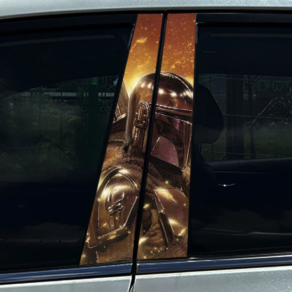 Graffiti Anime Mandalorian Yoda Car B Pillar Sticker