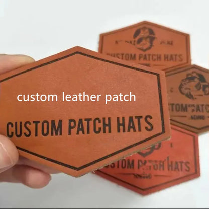 Custom Leather Patch Embossed Brand Name Logo Jeans Back Leather Badges Sewing On Backing for Leather Labels