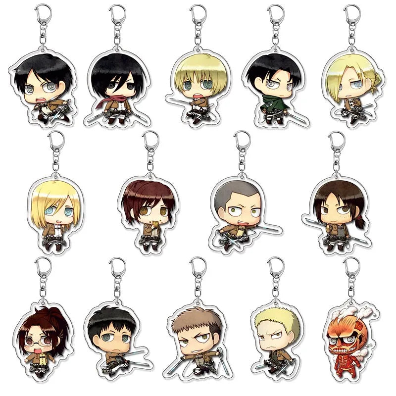 Attack On Titan Merchandise Keychain Eren Levi Hange Mikasa Armin Wings Of Freedom Fan Made Pendant Friends Girl Gift Choice