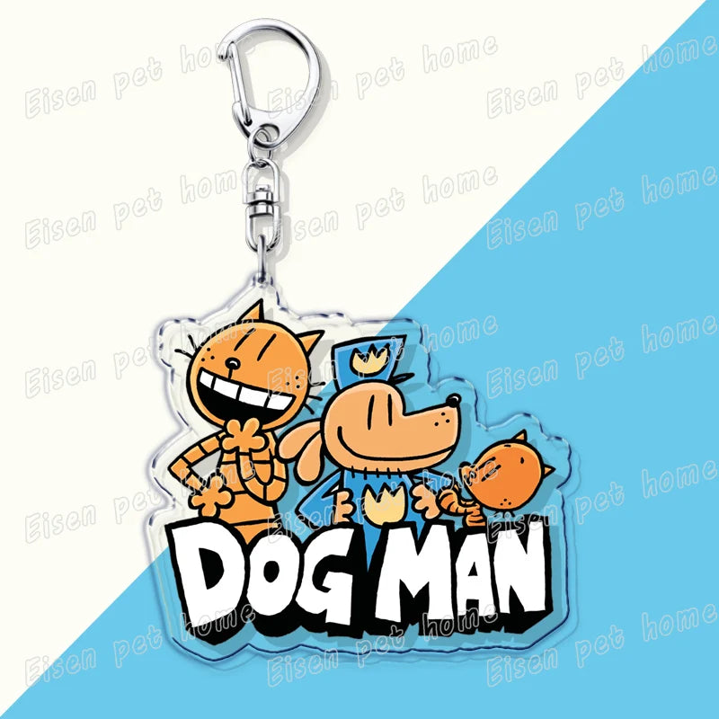 Dog Man Cat Keychain