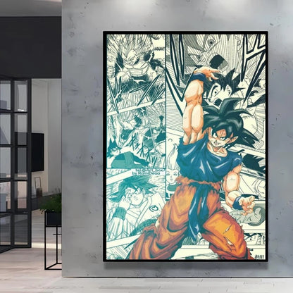Classic Anime Canvas Printing Posters Dragon Ball Goku Vegeta HD Prints kids Gifts Aesthetic Poster Room wall Decor Pictures