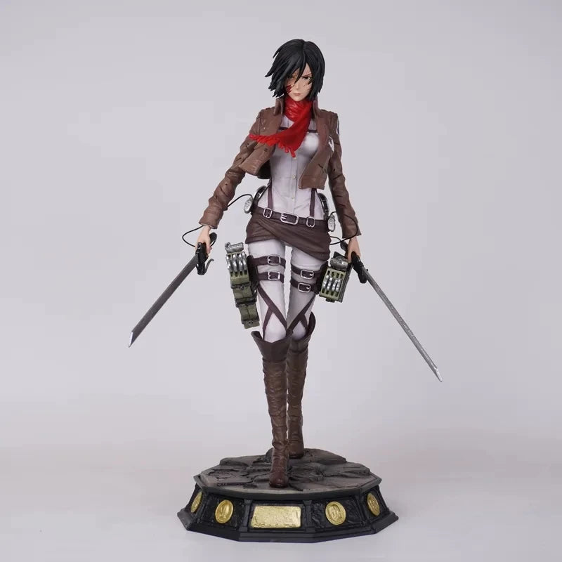 New 30cm Attack On Titan Mikasa Action Figure Collectible Statue Desktop Decoration Anime Model Trendy Toy Gift For Collectors
