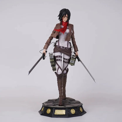 New 30cm Attack On Titan Mikasa Action Figure Collectible Statue Desktop Decoration Anime Model Trendy Toy Gift For Collectors