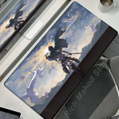 Anime Attack on Titan XXL Desk Mat Large Black White Mouse Pad Gamer Computer Mousepad Gaming Laptop Keyboard Mouse Mats Carpet