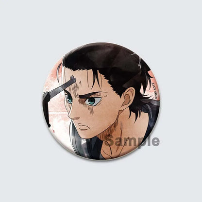 Eren Levi Armin Arlert Erwin Cartoon Badge Attack on Titan Brooches on Backpack Clothes Handmade Round Pins for Gift Accessory