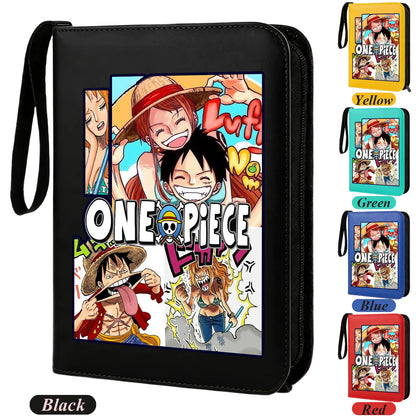 400pcs Anime ONE PIECE Zipper Card Album Book Collection Card Storage Folder Hold Zoro Luffy Game Cards Binder Holder Protector