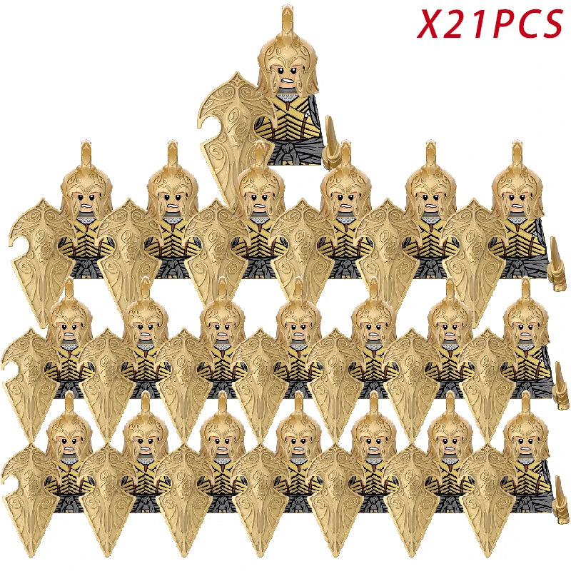Lord Rings Elves Orcs Army Dwarf Rohan Mini Action Toy Figures Building Blocks Assembly Toys for Kids Birthday Gift