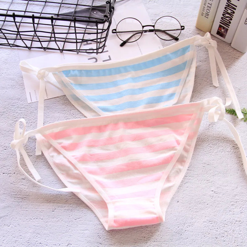 Kawaii Girl Striped Bikini