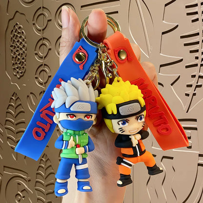 Cartoon PVC Naruto Anime Keychain Cute Hatake Kakashi Character Key Chain Car Backpack Decor Small Gifts for Fans Friends