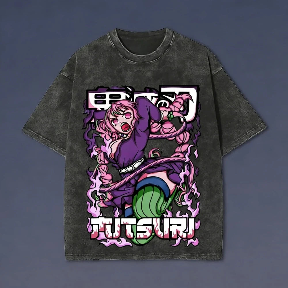 Demon Slayer Sanemi Shinazugawa Washed T-Shirt