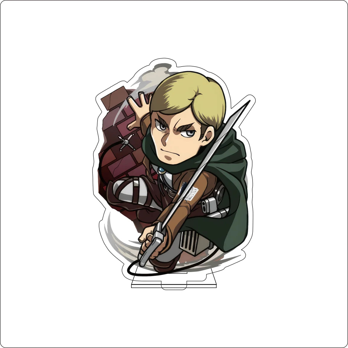 10CM Anime Attack on Titan Cosplay Cute Acrylic Figure Stand Plate Armin Arlert Mikasa·Ackerman Eren Jaeger Ornaments Gifts