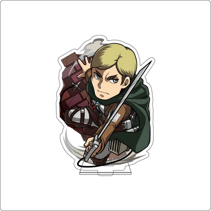 10CM Anime Attack on Titan Cosplay Cute Acrylic Figure Stand Plate Armin Arlert Mikasa·Ackerman Eren Jaeger Ornaments Gifts