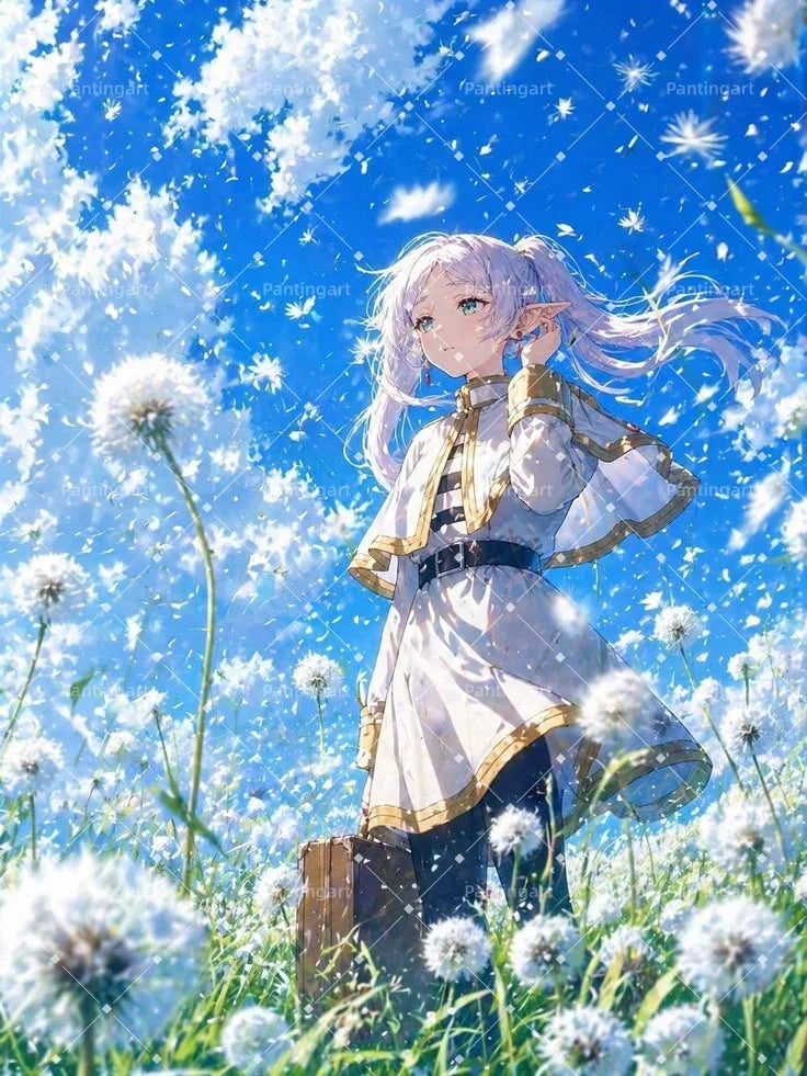 Magic Fantasy F-Frieren Beyond Journeys End Anime Canvas Painting Classic Elf Magic Girl Manga Art Poster Teens' Room Home Decor
