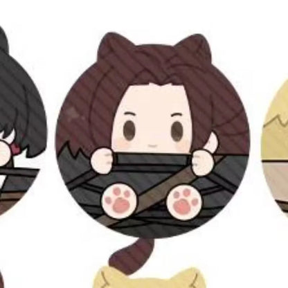 Attack On Titan Cat Ear Plush Pendant Eren Mikasa Armin Levi Anime Keychain Bag Charm Collectible Decor Surprise Gift