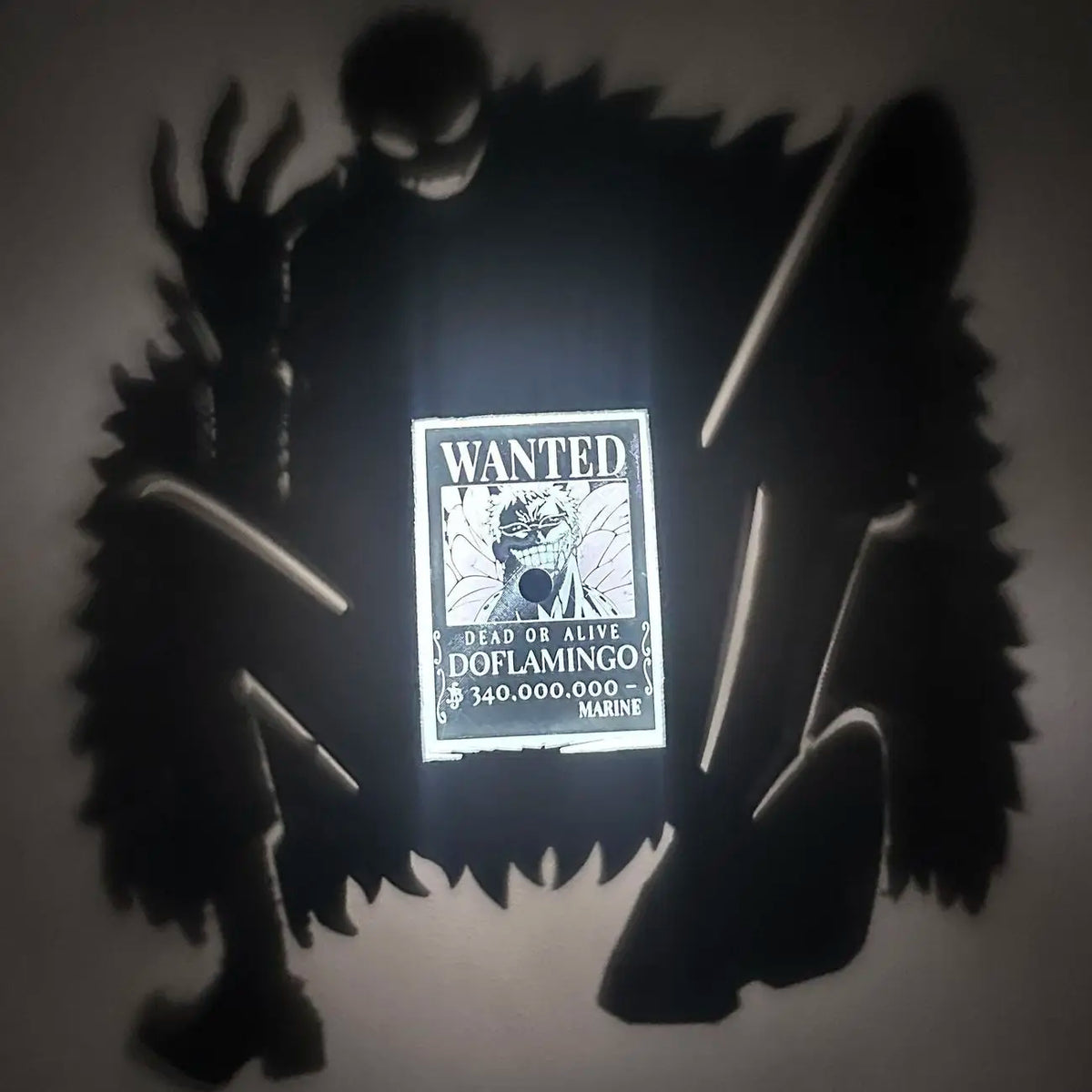 Anime WANTED Luffy Zoro Lamp One Piece Sanji Projector Wall Lamp Creativity Shadow Night Light Model Decoration Collection Toy