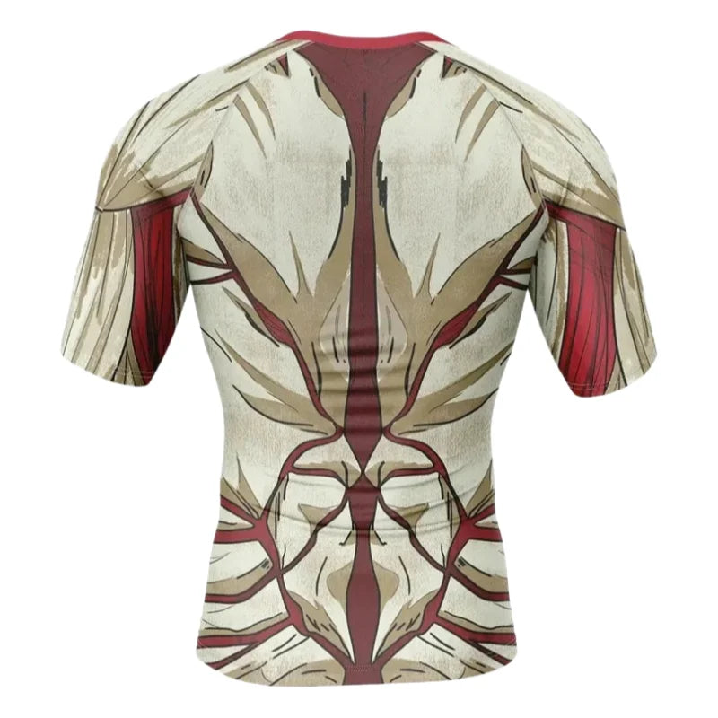 Bandai Attack On Titan Armored Reiner Braun Rash Guard Anime Adult Kids Compression T-Shirt Summer Quick-dry Soft Lightweight