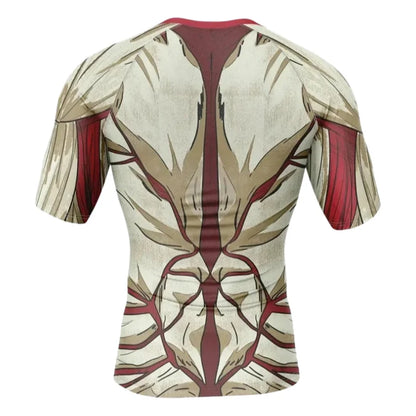 Bandai Attack On Titan Armored Reiner Braun Rash Guard Anime Adult Kids Compression T-Shirt Summer Quick-dry Soft Lightweight