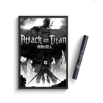 Anime Attack on Titan Poster Stickers Painting Self-Adhesive Wall Decals for Room Home HD Decor Gift