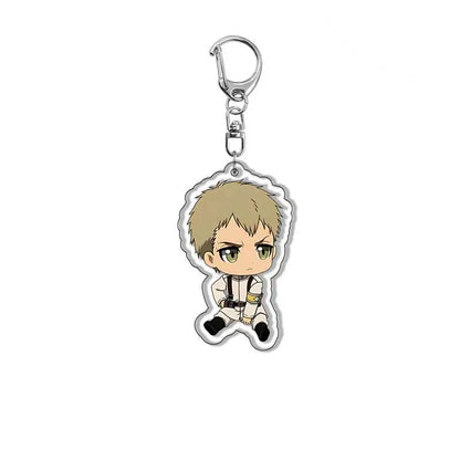 Attack on Titan Keychain Eren Yeager Mikasa Ackerman Acrylic Double Sided Keychain Anime Merchandise Gift for Fans Collectible