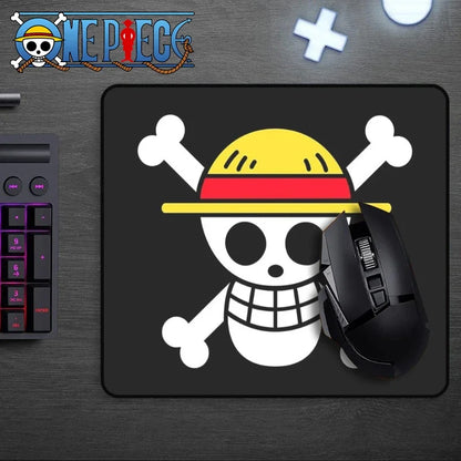 One Piece Cartoon Mouse Pad Monkey D.Luffy Skull One Piece straw hat pirates Trumpet banner Mousepad Desk Mat