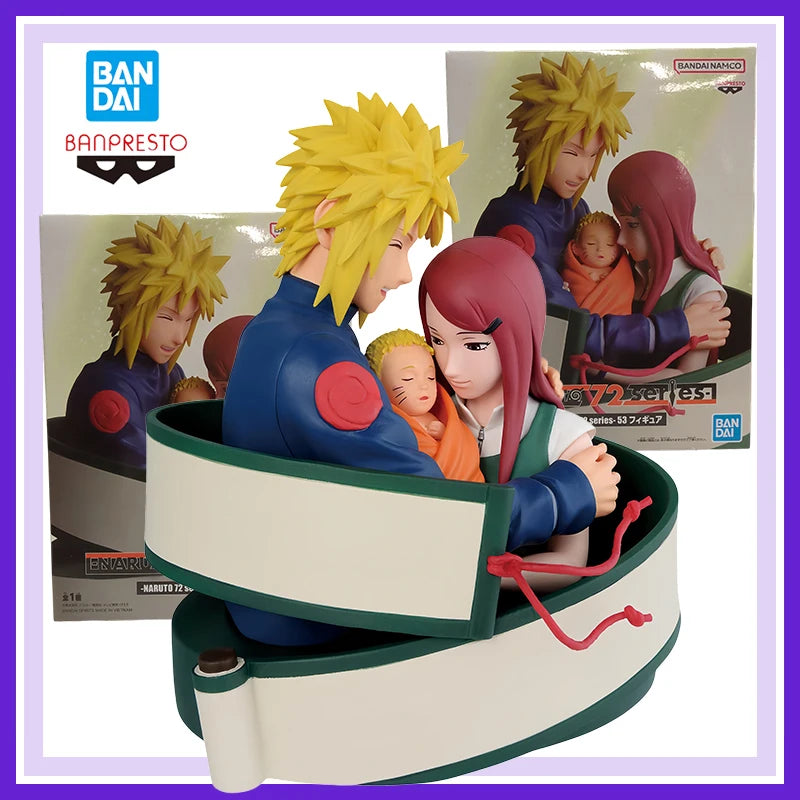 Bandai Banpresto Naruto Shippuden Naruto 72 Series-Namikaze Minato Uzumaki Kushina Naruto Uzumaki Anime Action Figures Model Toy