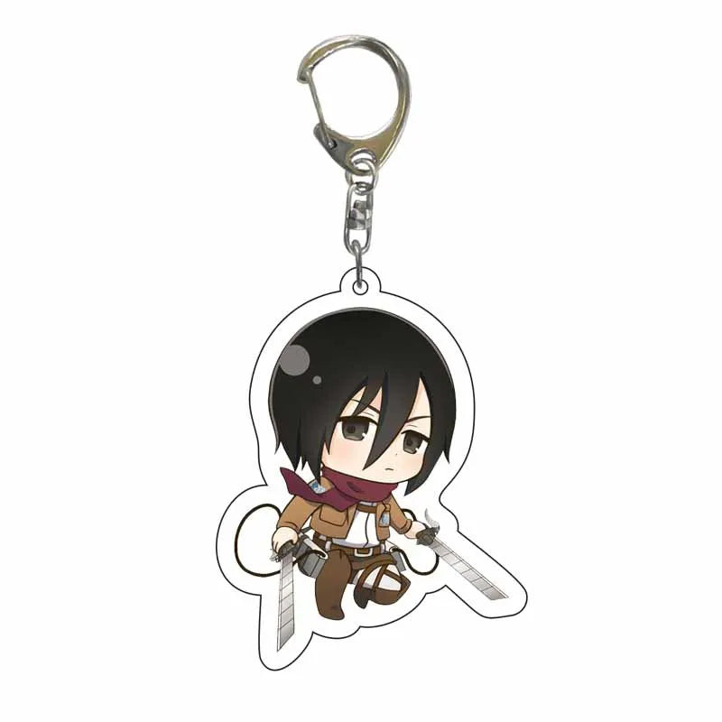 Attack On Titan Anime Peripheral Acrylic Figure Display Keychain Pendant Eren Mikasa Levi Creative Decorative Gift Accessories
