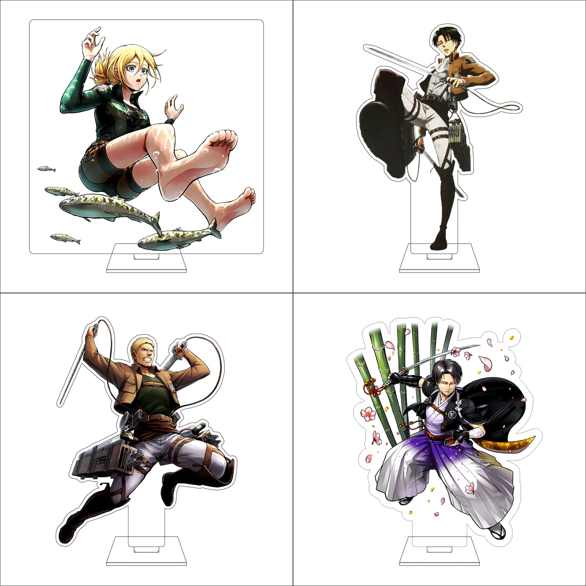 16CM Anime Attack on Titan Cosplay Acrylic Figure Stand Plate Armin Arlert Eren Jaeger Mikasa·Ackerman Ornaments Gifts