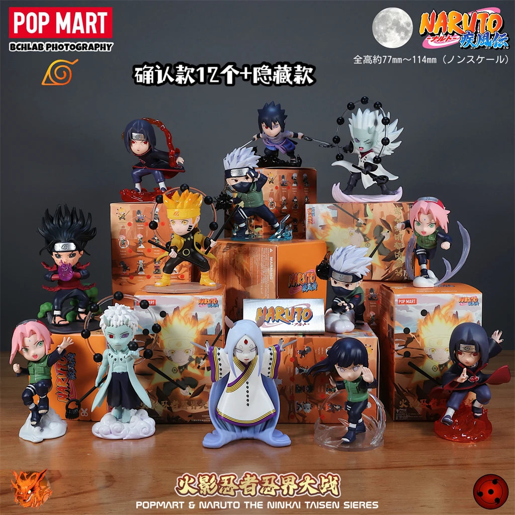 POP MART Naruto Sasuke Ninja World War Series Blind Box Toys Kawaii Surprise Guess Bag Doll Anime Figure Home Model Girls Gift