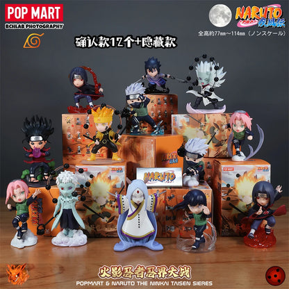 POP MART Naruto Sasuke Ninja World War Series Blind Box Toys Kawaii Surprise Guess Bag Doll Anime Figure Home Model Girls Gift