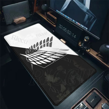 Anime Attack on Titan XXL Desk Mat Large Black White Mouse Pad Gamer Computer Mousepad Gaming Laptop Keyboard Mouse Mats Carpet