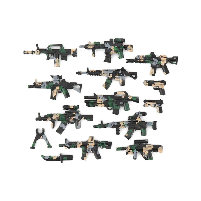 Military Special Forces SWAT Gangster Jeeps Off-Road Vehicle Assault Boat Model Soldier Weapons Building Block Toy For Children