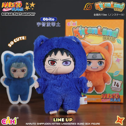 In Stock Genuine EAKI Naruto Shippuden KittenLand Vinyl Series Third Blind Box Plush Figurine Model Toys Collection Present
