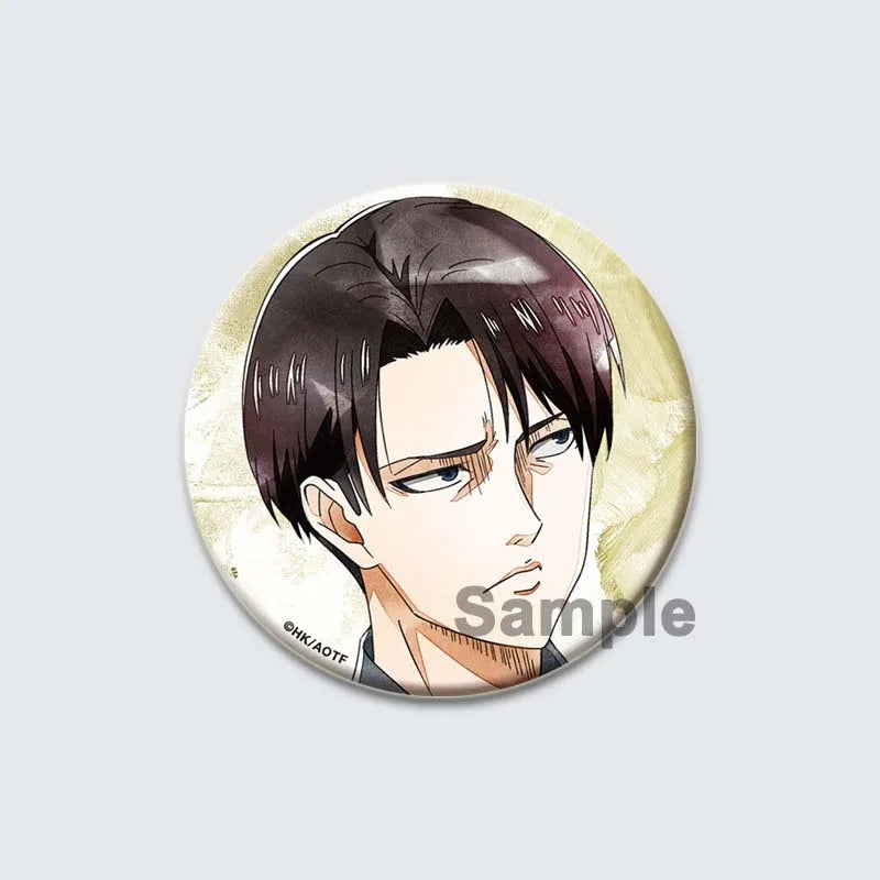 Eren Levi Armin Arlert Erwin Cartoon Badge Attack on Titan Brooches on Backpack Clothes Handmade Round Pins for Gift Accessory