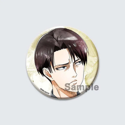 Eren Levi Armin Arlert Erwin Cartoon Badge Attack on Titan Brooches on Backpack Clothes Handmade Round Pins for Gift Accessory