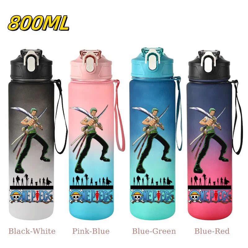 800ML ONE PIECE Monkey D. Luffy Nico Robin Anime Straw Sport Water Bottle for Easy Carry Ideal for Fitness Sports Outdoor