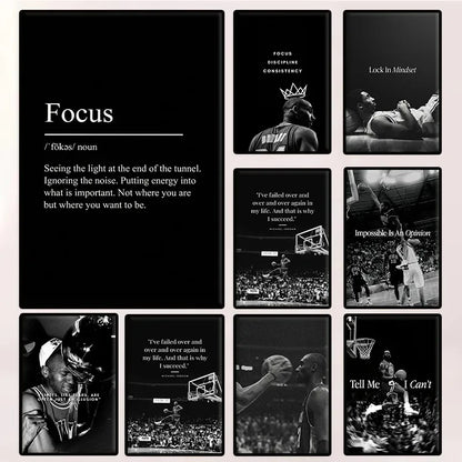 Athlete Mindset Jordan Kobe Canvas Poster