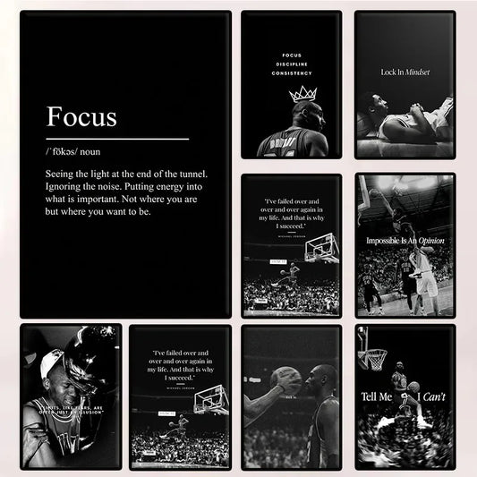 Athlete Mindset Jordan Kobe Canvas Poster