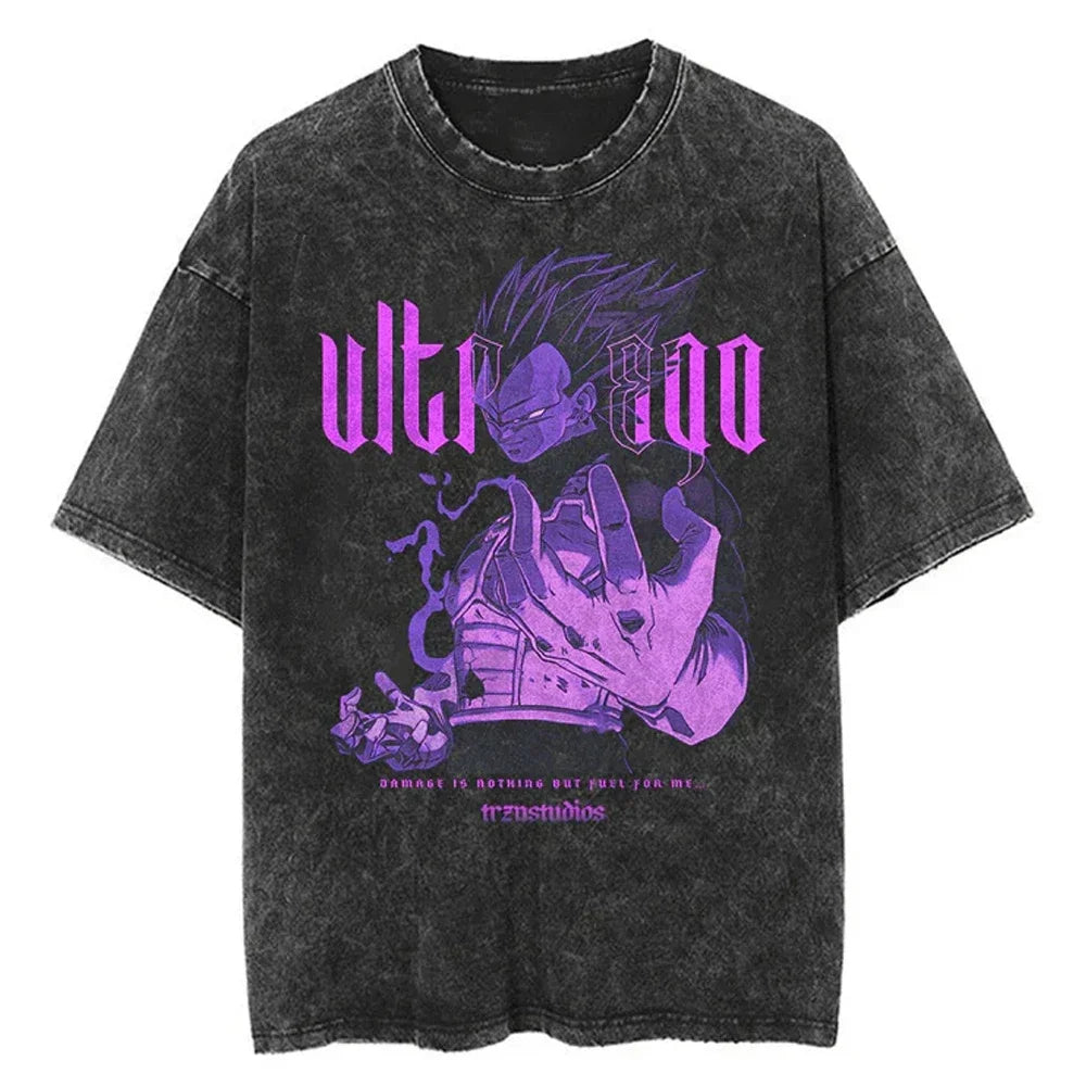Hip Hop Streetwear Japan Anime Dragon Ball Print Oversized T-Shirt