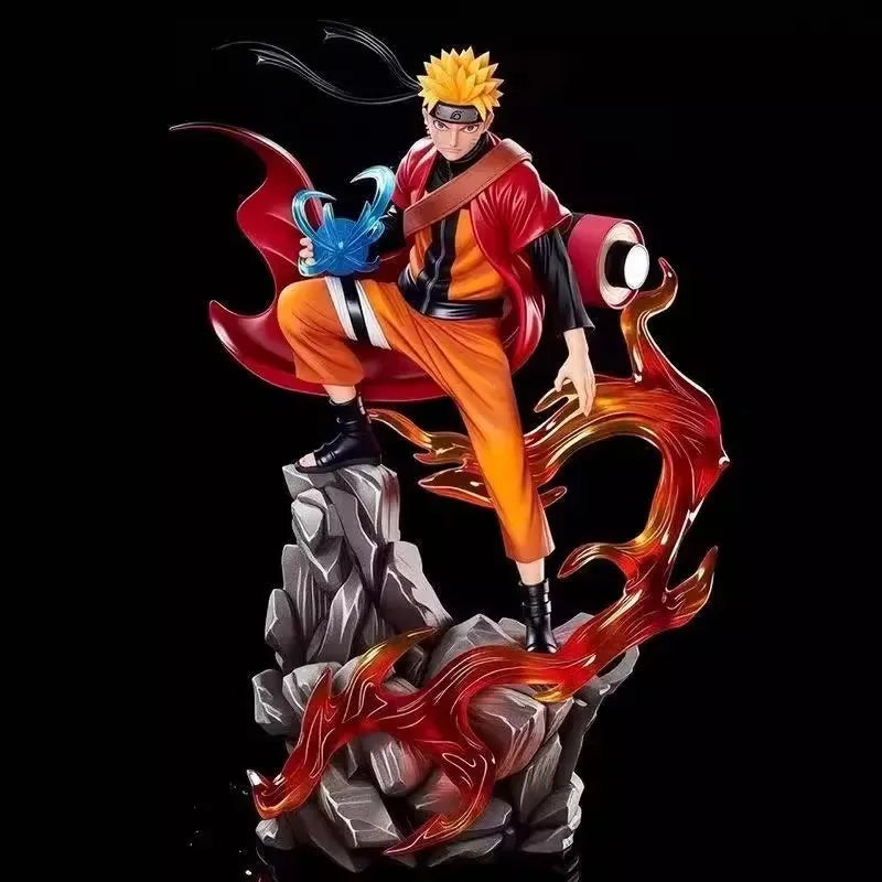 Naruto Anime Figure Uzumaki Naruto Uchiha Sasuke Action Model Pvc Statue Desktop Ornament Collection Toys Gift 23CM