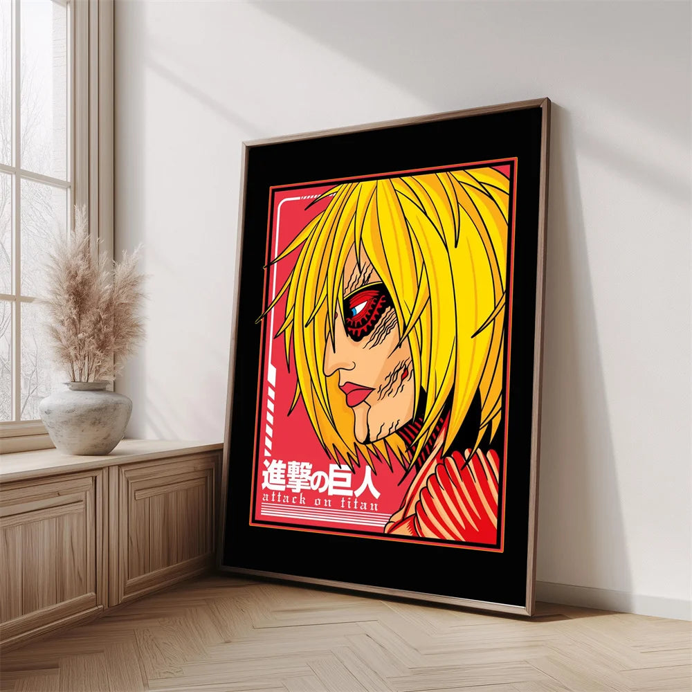 Modern Art Attack on Titan Anime Poster, Anime Lover Gift, Home Living Room/room Decoration Canvas Painting Cuadros