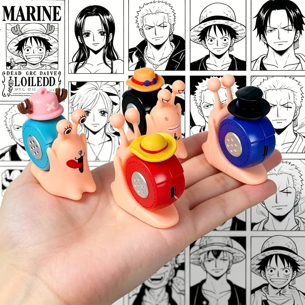 One Piece Den Den Snail Mushi Voice Recording Keychain Cute Sound Pendant Recordable Student Couple Bag Charm Creative Gift