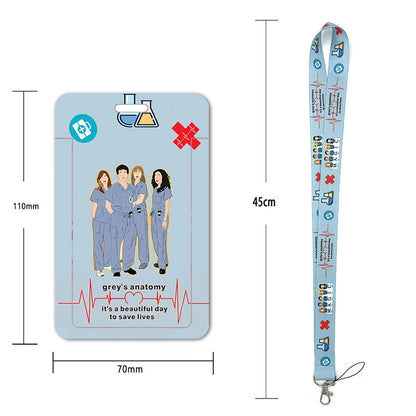 100 Styles Anatomy Credential Holder Keychains Neck Lanyard Pass Card Anime Credit Card Holder Keychain Straps Wholesale
