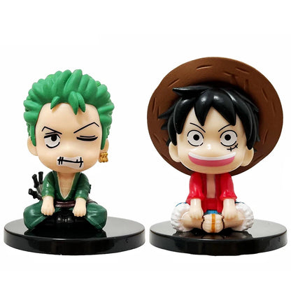 Anime One Piece Figurine Mini Sitting Posture Solon Wearing Hat Luffy Figurine PVC Model Desktop Ornament Anime Peripheral Toys