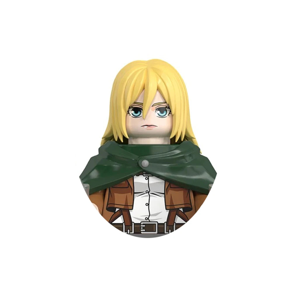 New Attack on Titan Minifigure Keychain Shingeki No Kyojin Eren Levi Mikasa Anime Action Figures Toys for Kids Gift