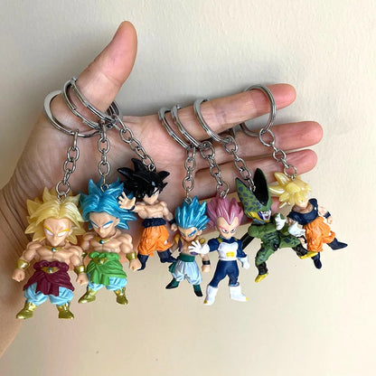 Dragon Ball Anime Character Keychain Son Wukong Beijita Toy Bag Pendant Cartoon Model Car Keychain Jewelry Gift