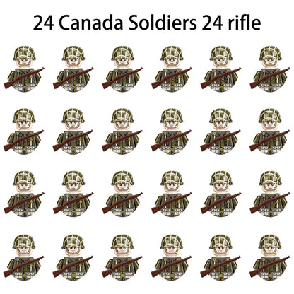 24pcs/batch WW2 Military Character WW2 Army Building Blocks Military Soldier Character Building Blocks Kids Holiday Gift Toys