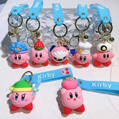 Kirby Cartoon Keychains For Bag Car Key Chains Gift Decoration