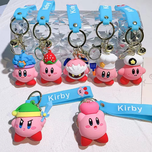 Kirby Cartoon Keychains For Bag Car Key Chains Gift Decoration