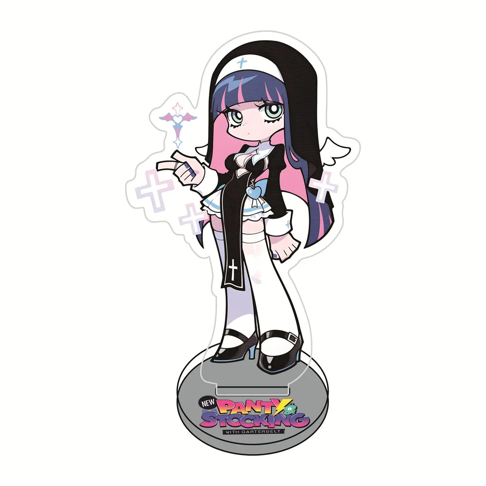 Panty & Stocking 10cm with Garterbelt Acrylic Stand Figures Keychain