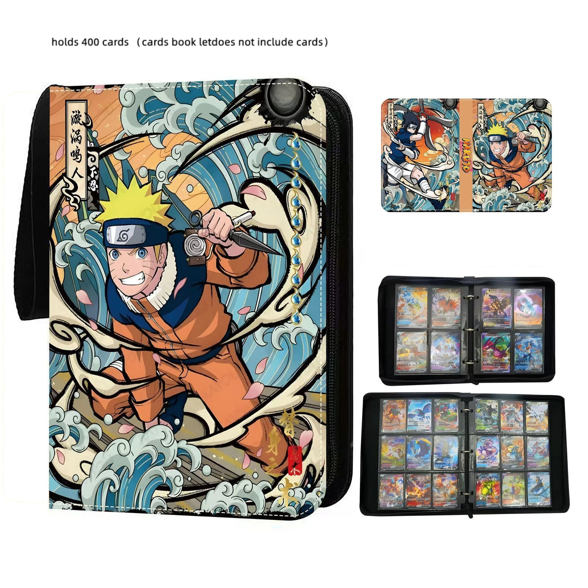 Anime NARUTO 400pcs/900pcs Card Album Book Collection Card Zipper Game Cards Sasuke Sakura Kakashi Binder Holder kids toy Gift